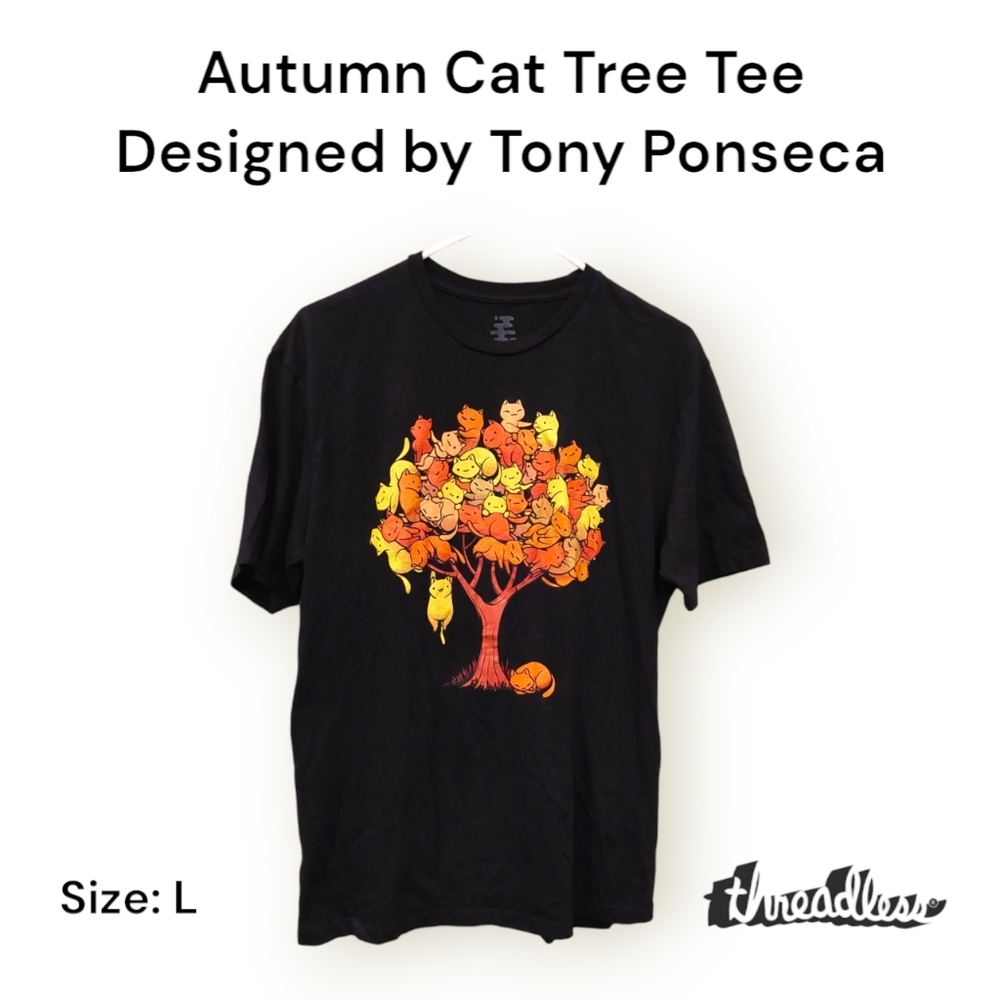 Autumn Cat Tree Tee by Tony Ponseca